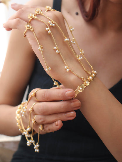 Ilsa Pearls Bangle Hathphool - Pair of 2