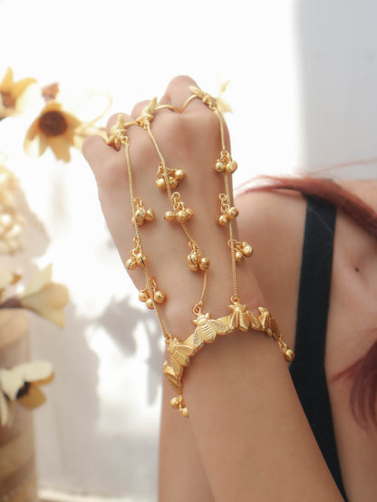 Ivy Ghungru Bangle Hathphool - Pair of 2