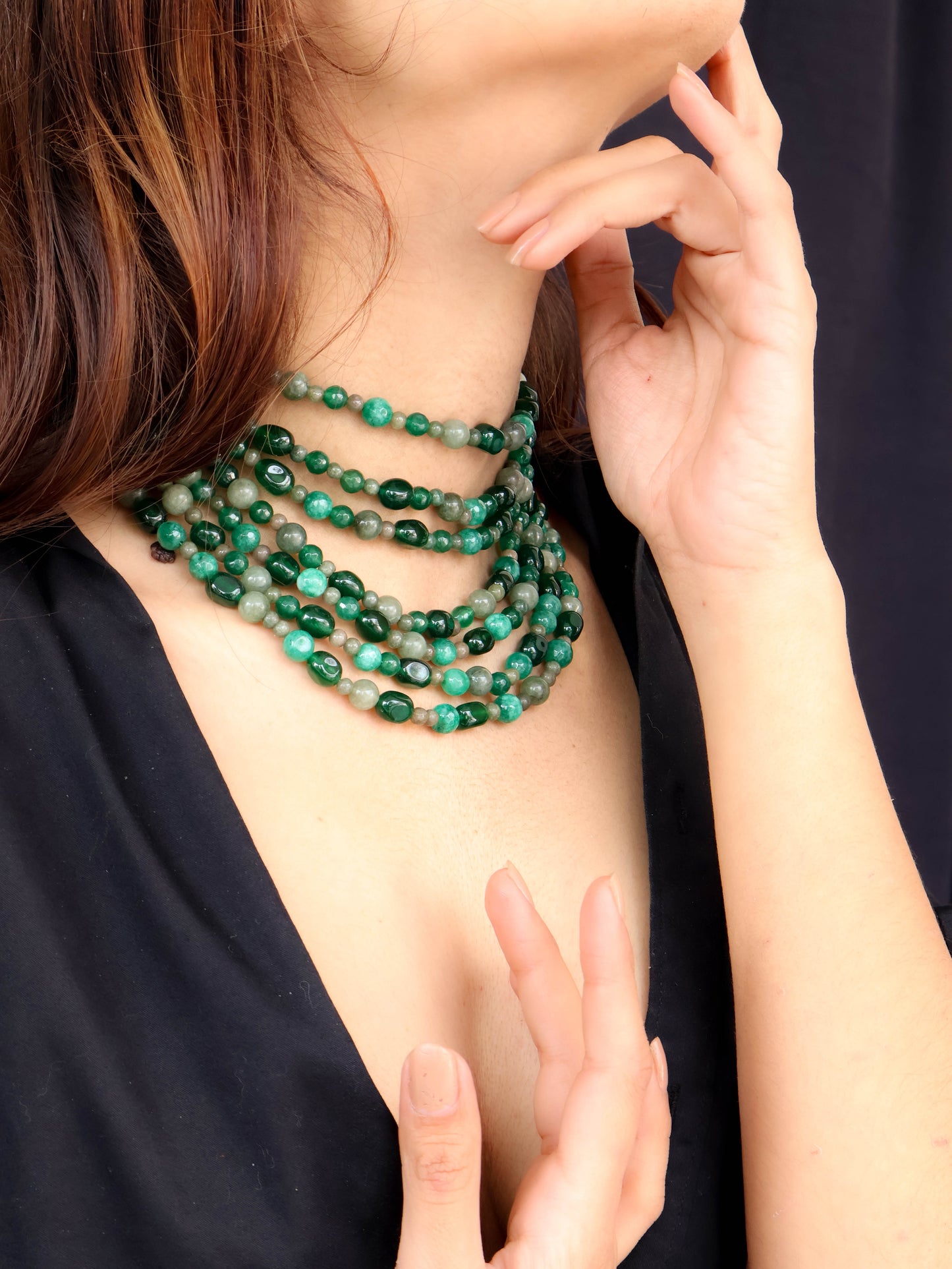 Aria Green Multilayered Necklace