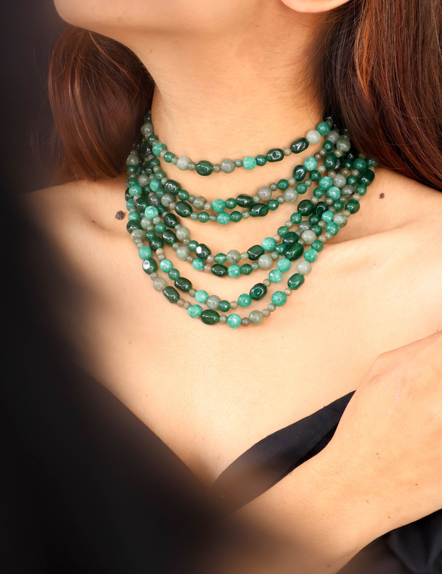 Aria Green Multilayered Necklace