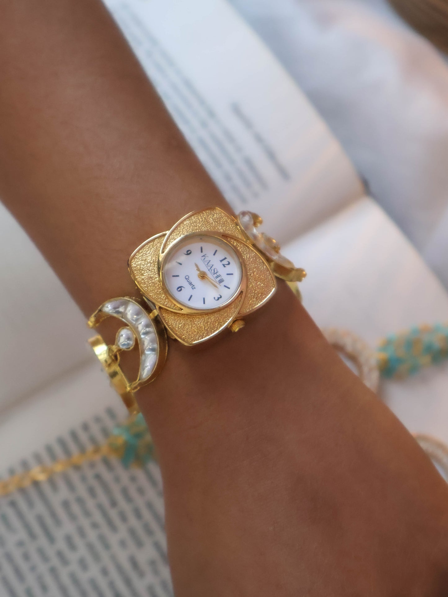 Elvira Kundan Wrist Watch