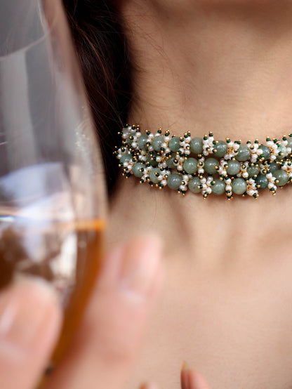 Iris Green Choker Necklace