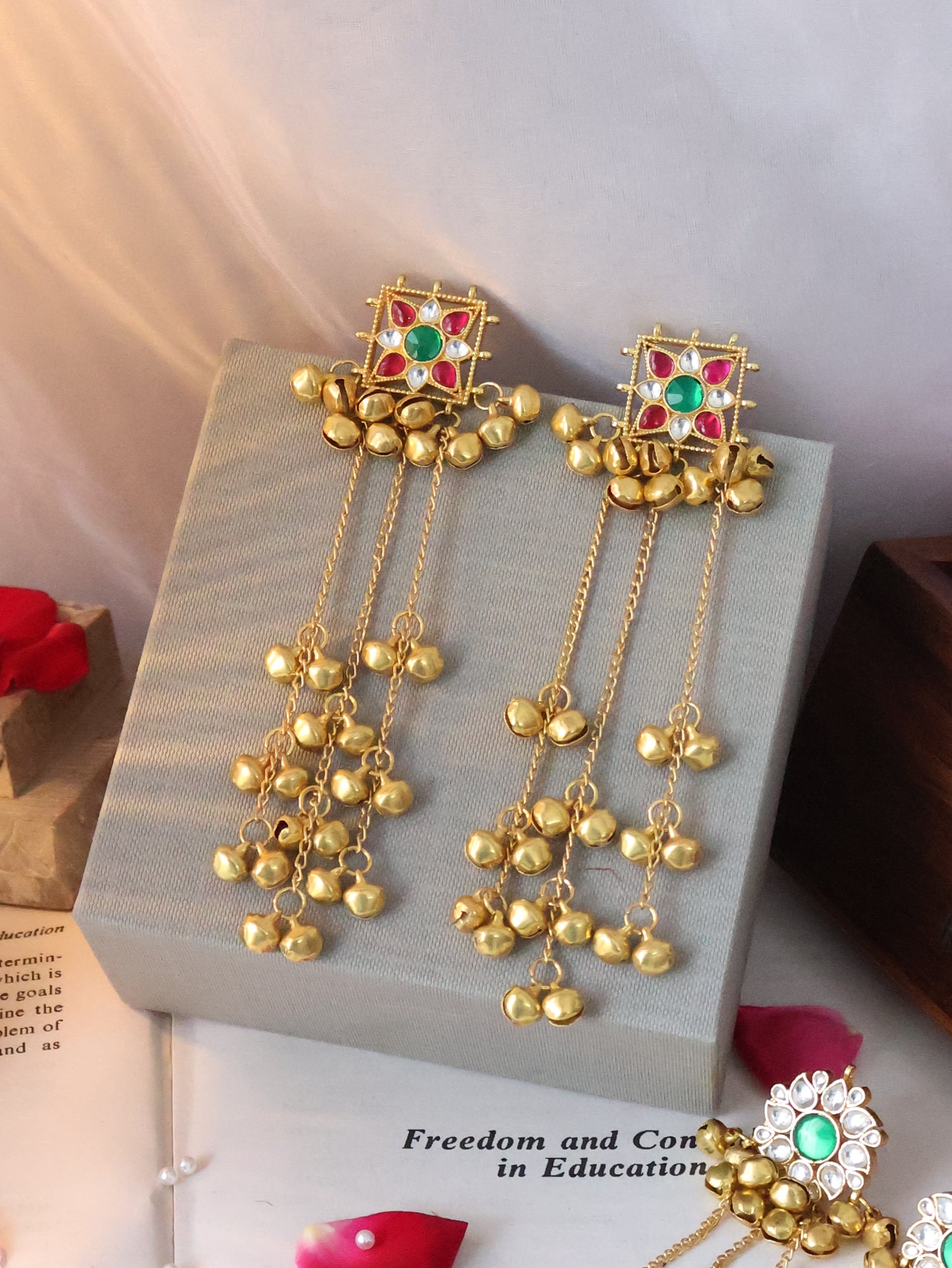 Zevar Kundan Ghungroo Earrings