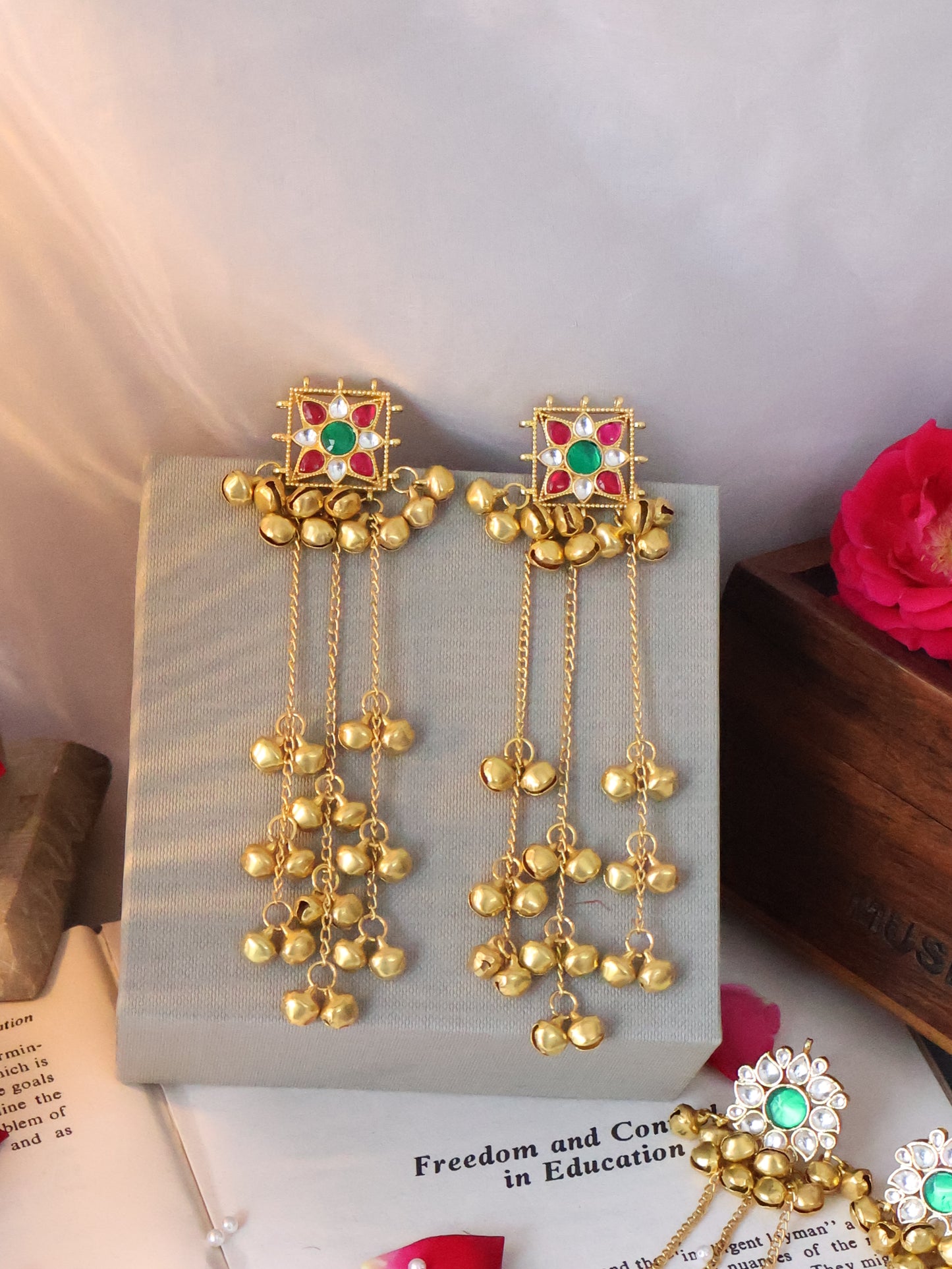 Zevar Kundan Ghungroo Earrings