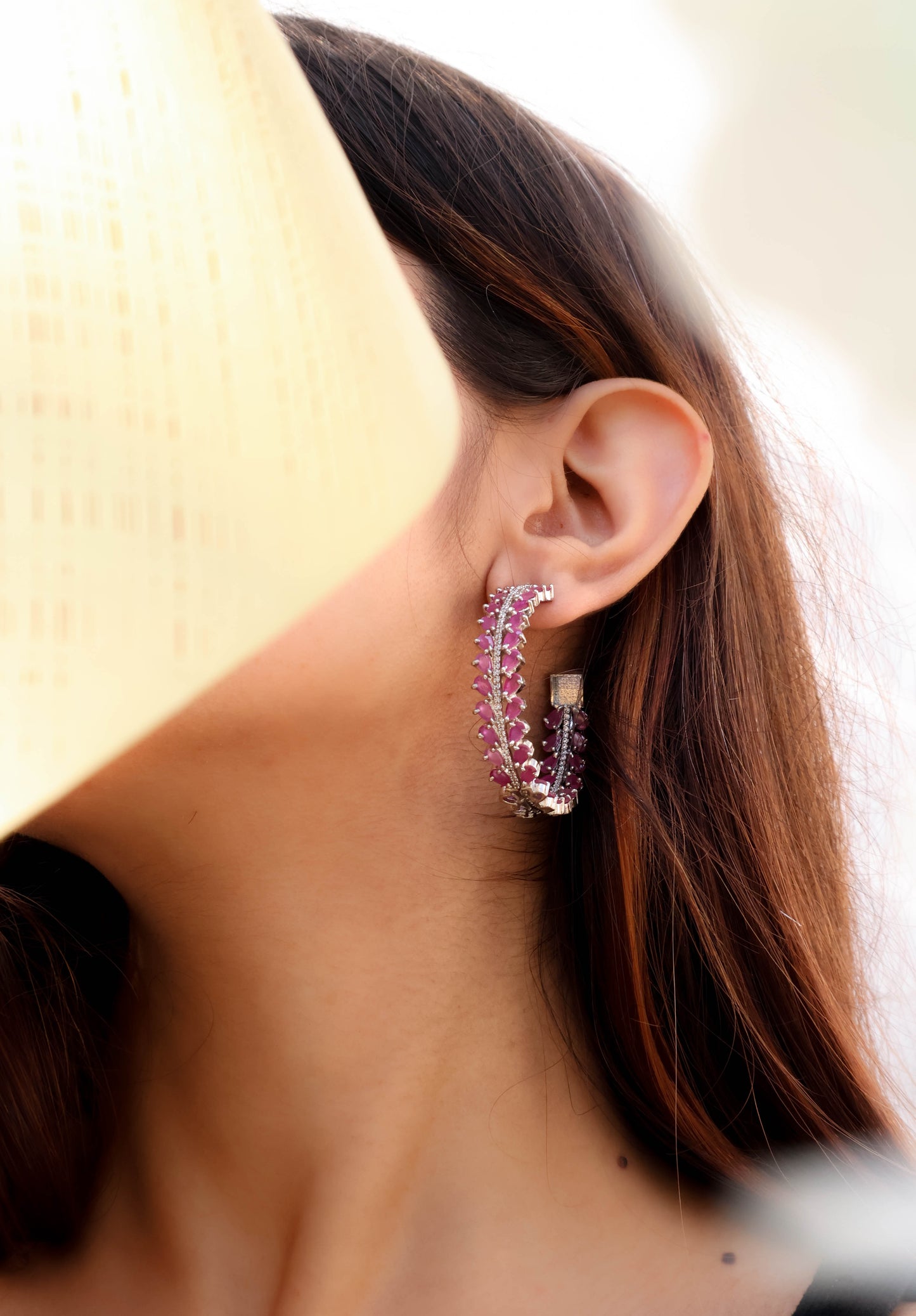 Afaf Pink Hoop Earrings