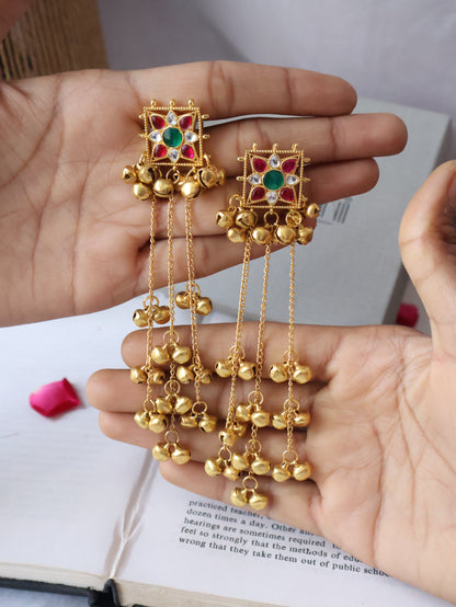 Zevar Kundan Ghungroo Earrings