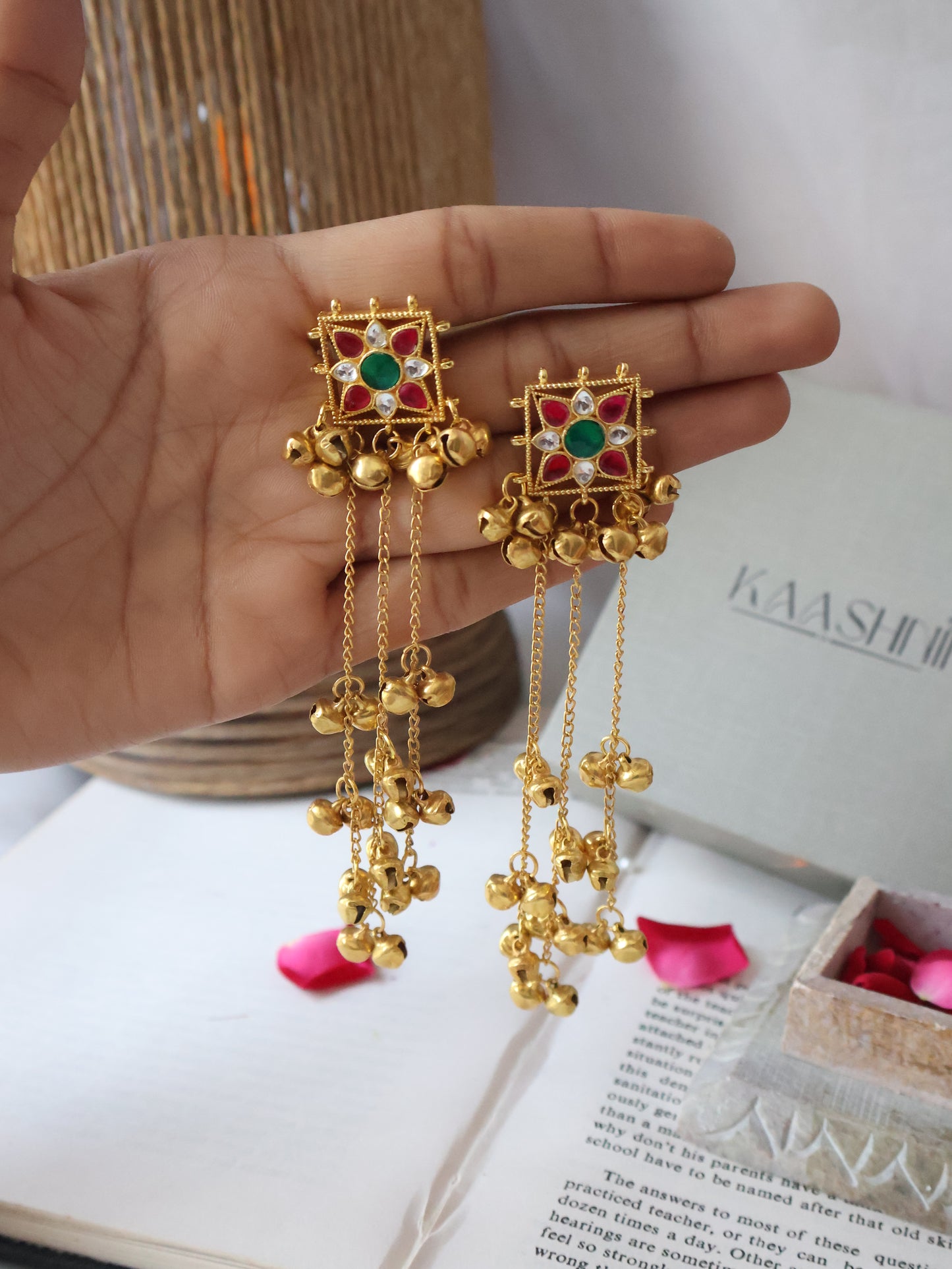 Zevar Kundan Ghungroo Earrings