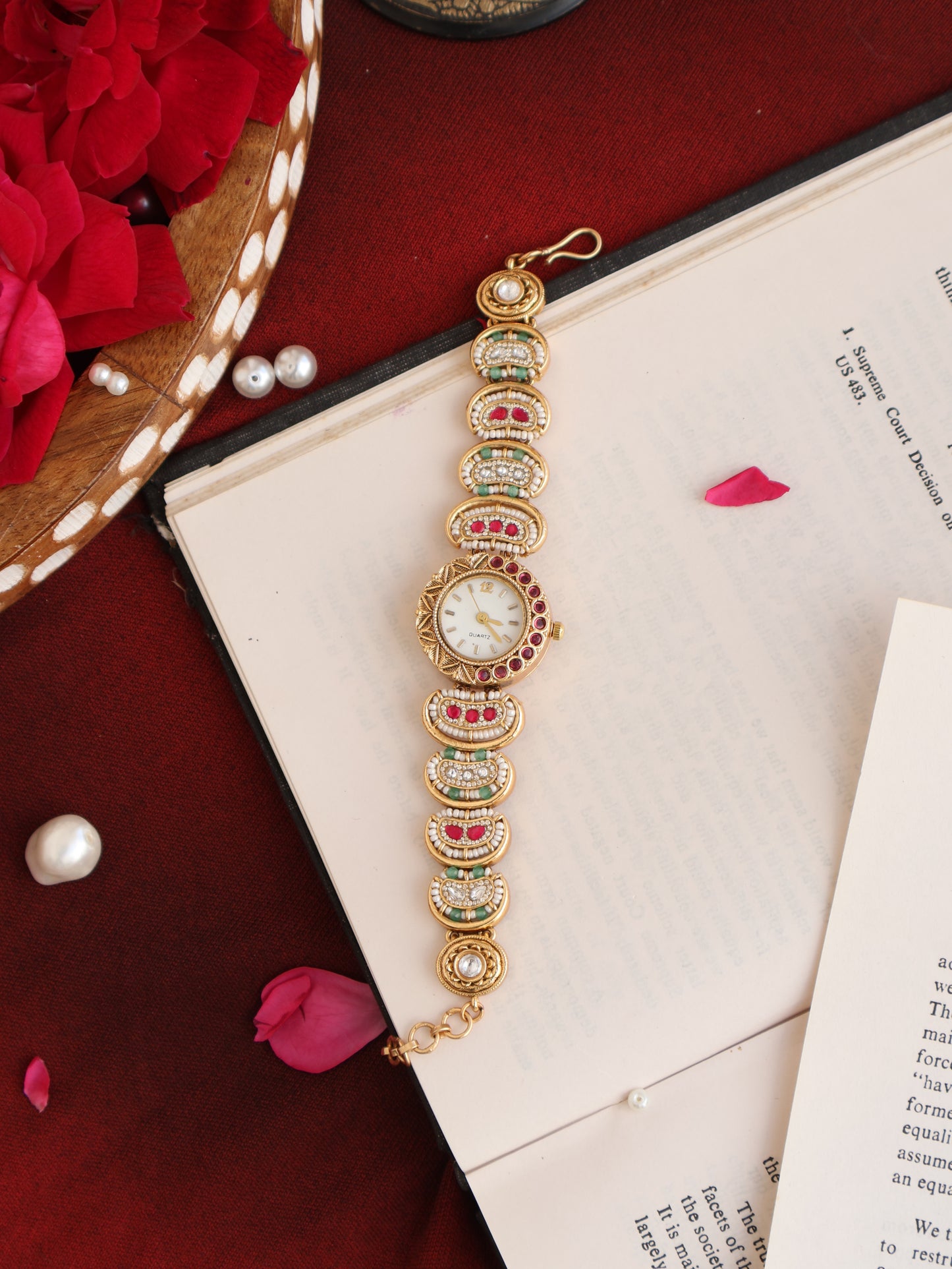 Sirat Kundan Wrist Watch