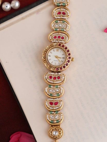 Sirat Kundan Wrist Watch