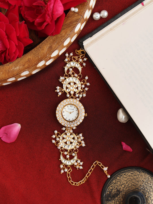Zayna Kundan Wrist Watch