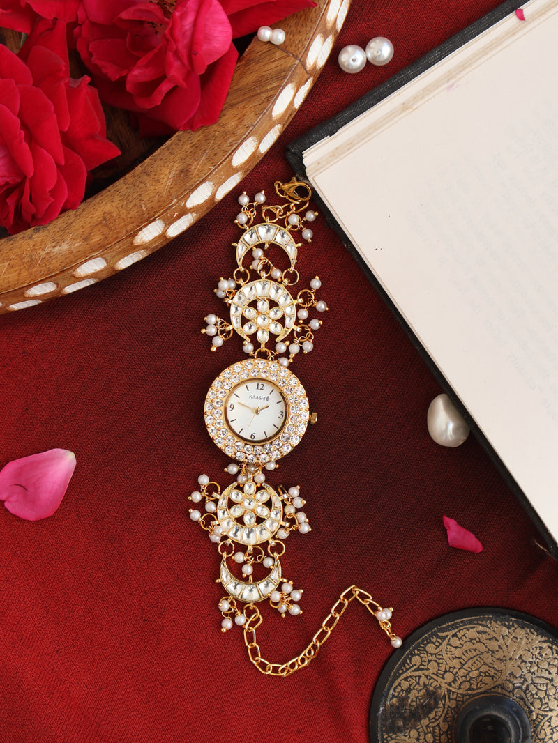 Zayna Kundan Wrist Watch