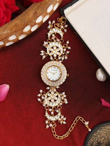 Zayna Kundan Wrist Watch