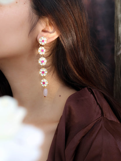 Basira Pink Floral Earrings