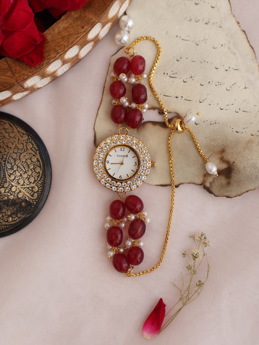 Zaynab Red Wrist Watch
