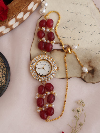 Zaynab Red Wrist Watch