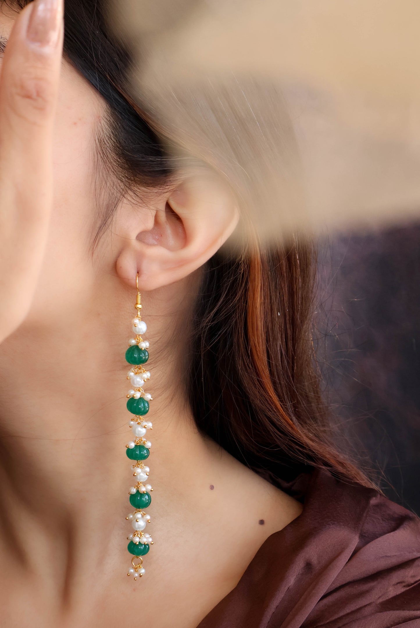 Verte Wreath Pearl Earrings