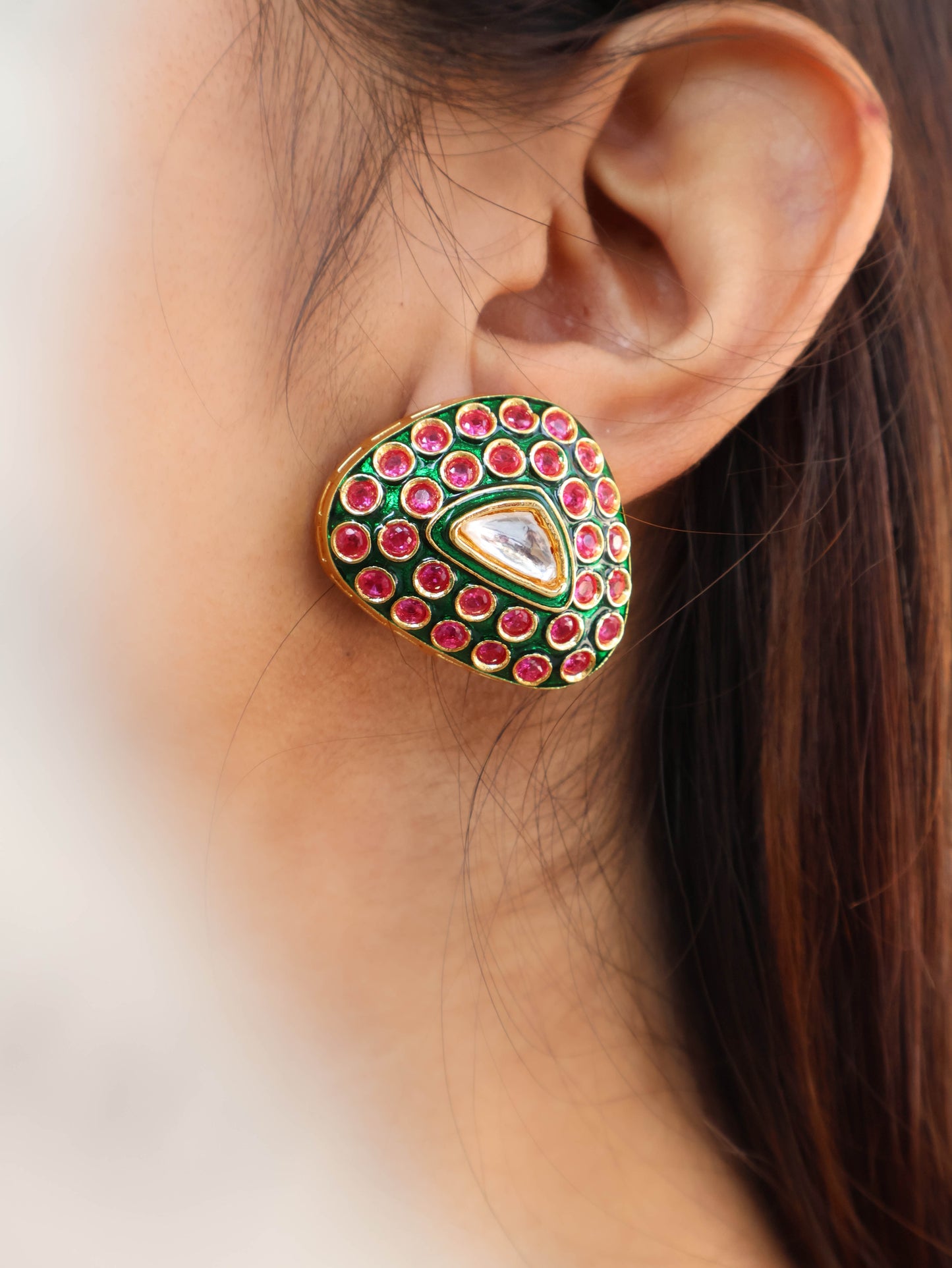 Elvira Kundan Cocktail Earrings