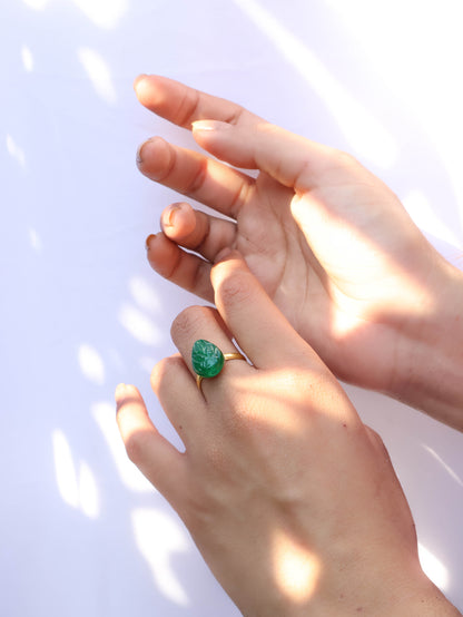 Ilham Green Emossed Ring