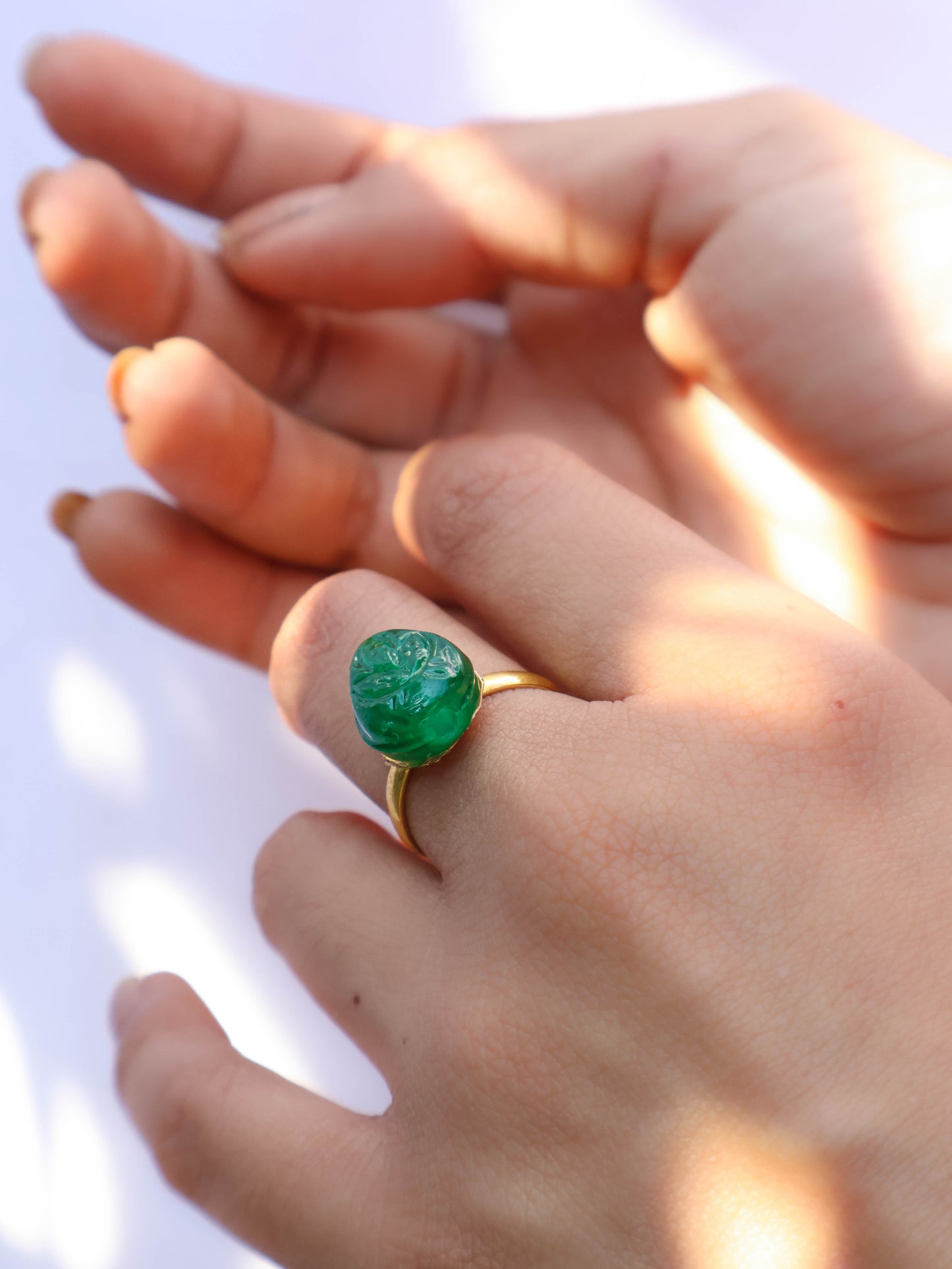 Ilham Green Emossed Ring