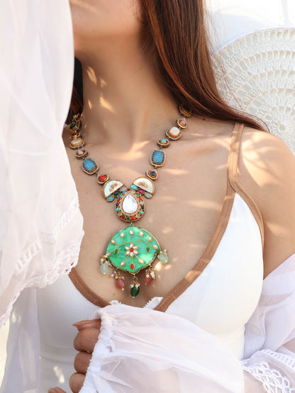 Haifa Multicolored Polki Necklace