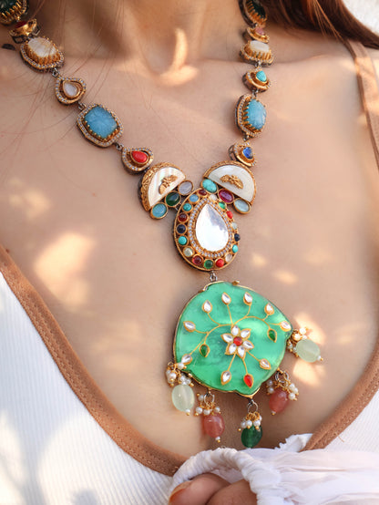 Haifa Multicolored Polki Necklace