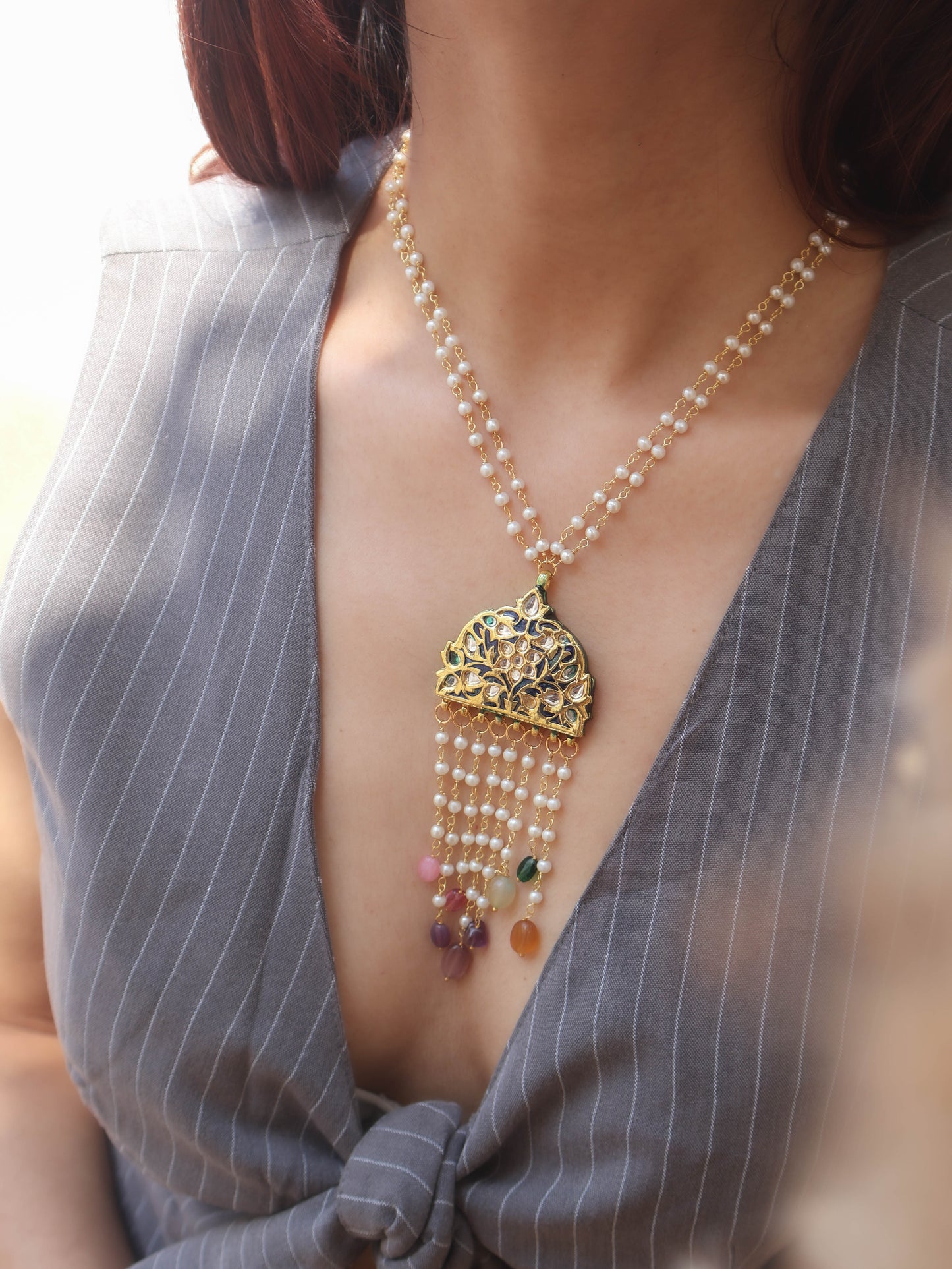 Aria Meenakari Pendant Necklace
