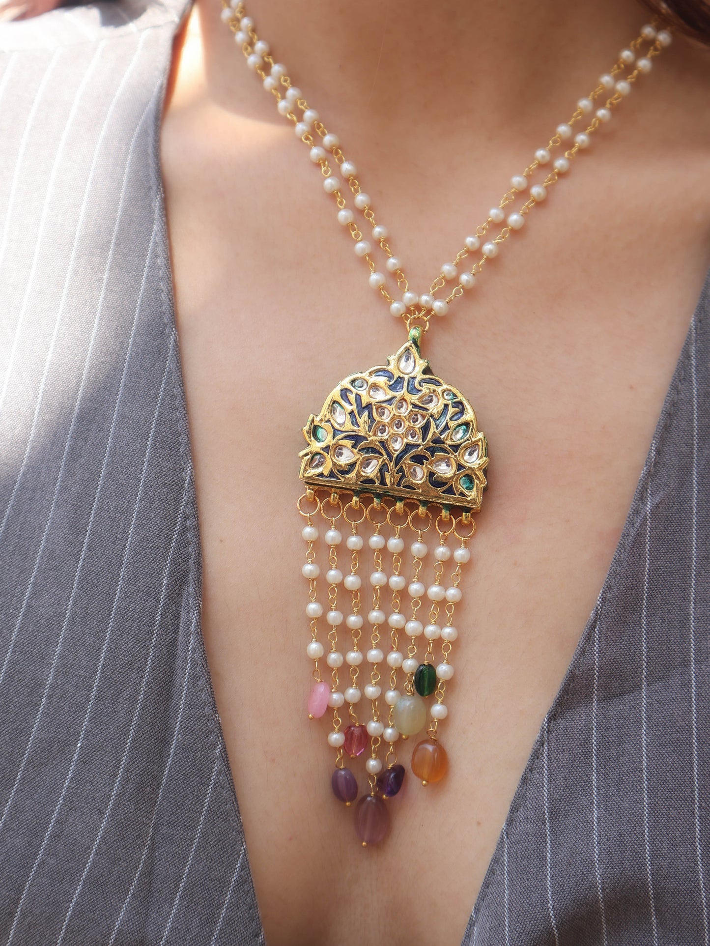 Aria Meenakari Pendant Necklace