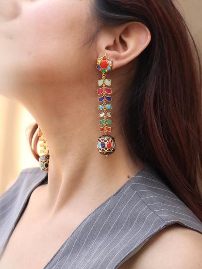 Fauna Multicolored Kundan Earrings
