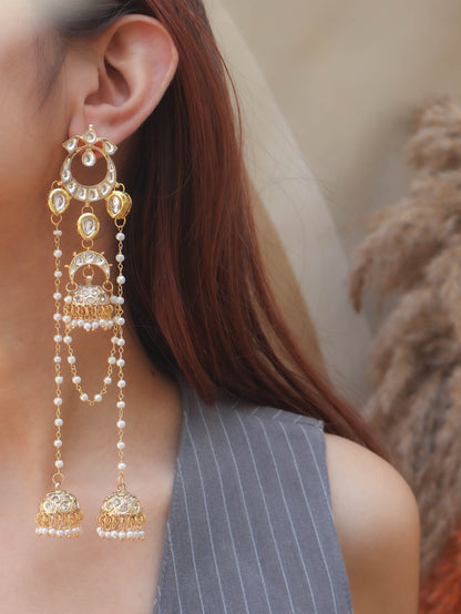 Brair Kundan Long Earrings