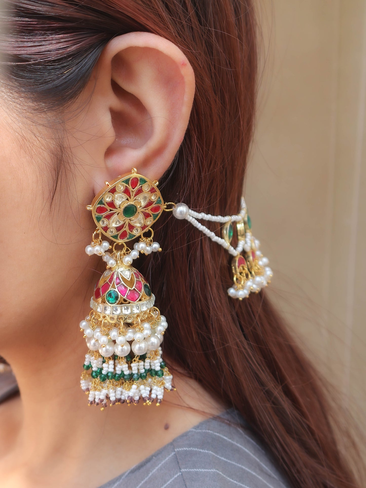 Solana Kundan Jhumka Earrings