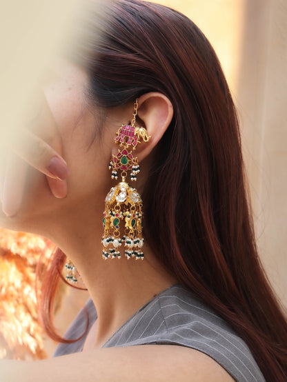 Liam Kundan Jhumka Earrings