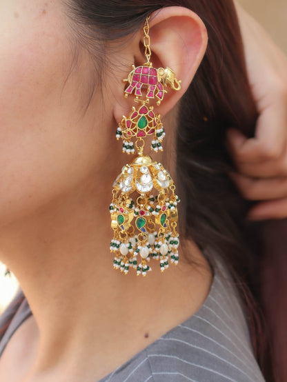 Liam Kundan Jhumka Earrings