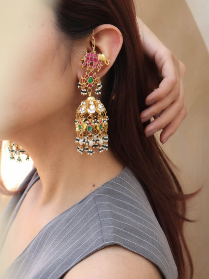 Liam Kundan Jhumka Earrings