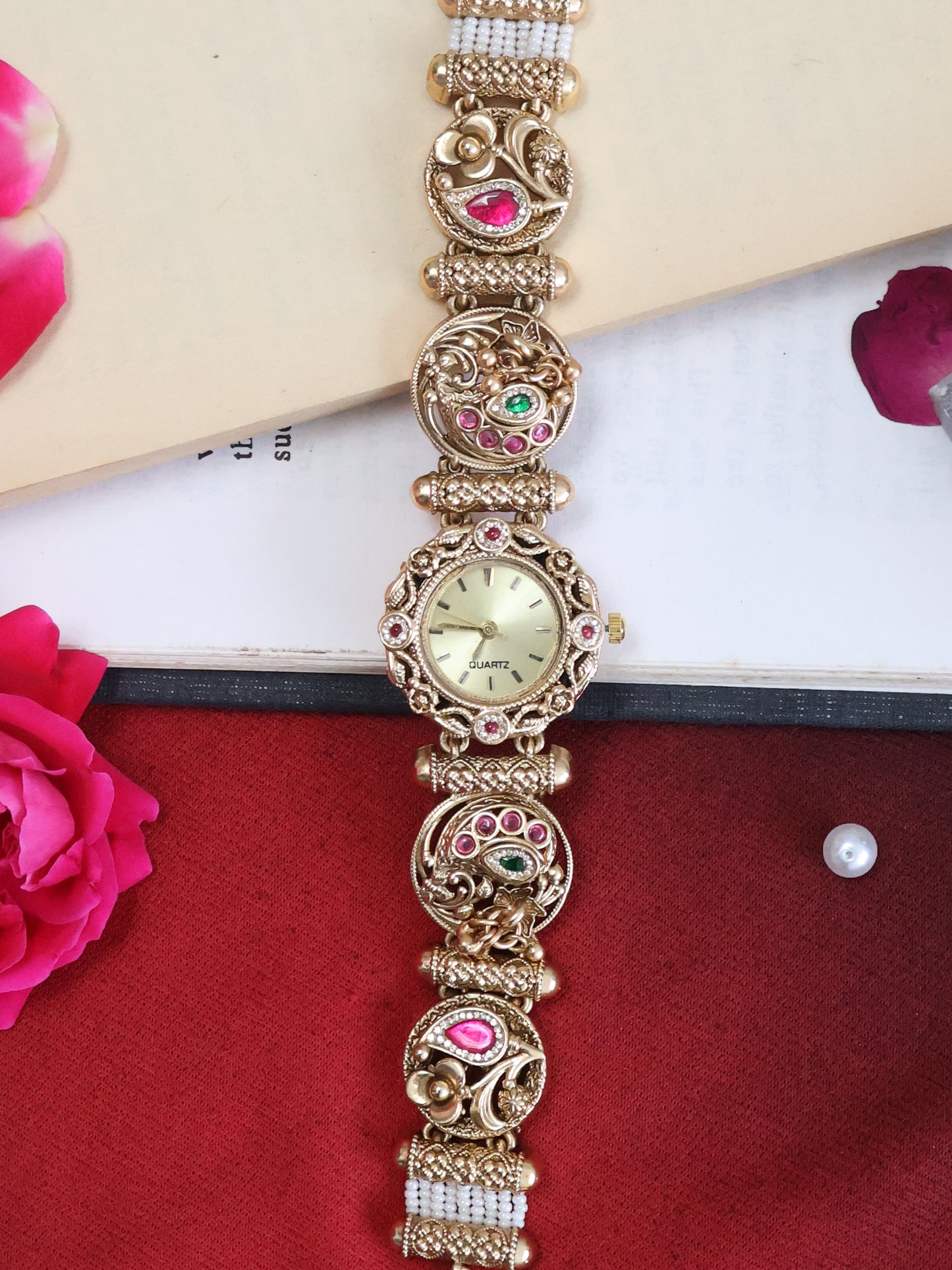 Awani Kundan Wrist Watch