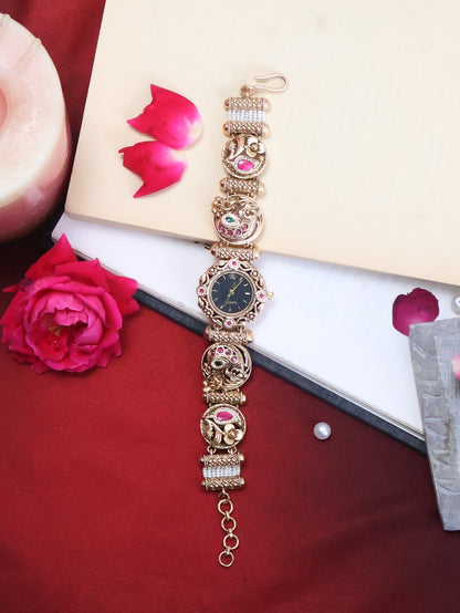 Mysha Kundan Wrist Watch