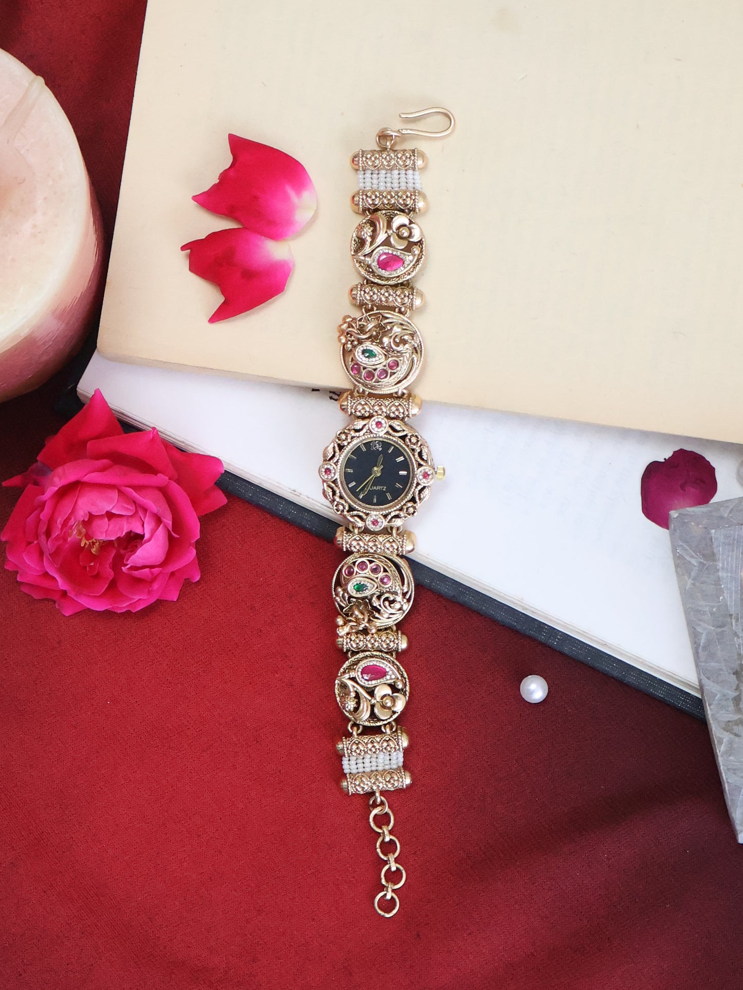 Mysha Kundan Wrist Watch