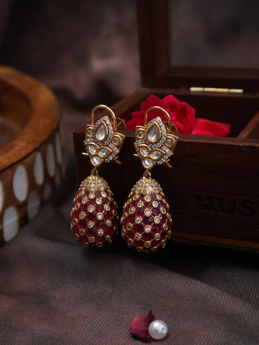 Padmaja Pink Polki Earrings