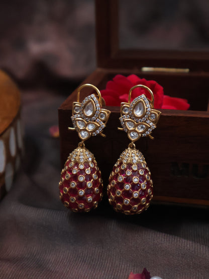 Padmaja Pink Polki Earrings