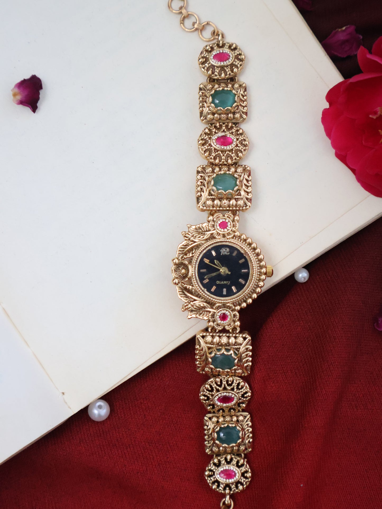 Sheshaa Kundan Wrist Watch