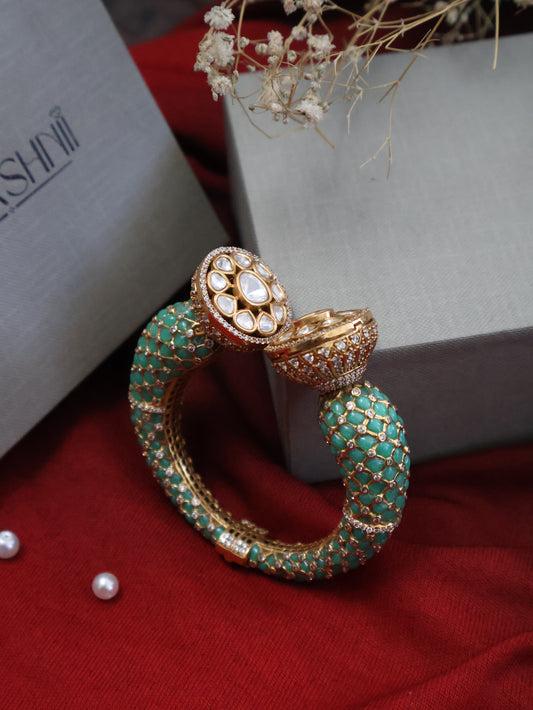 Ahava Polki Mint Green Bangle