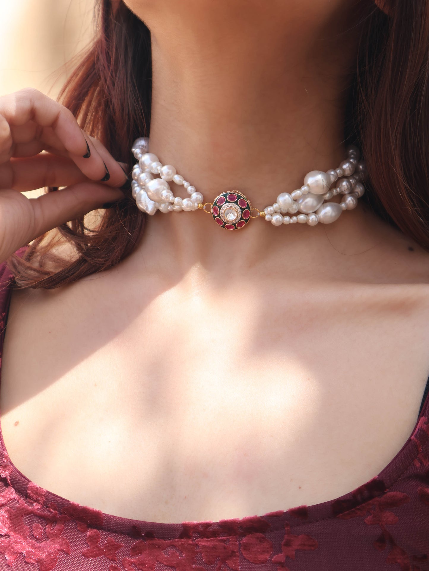 Elsie Pearl Choker Necklace