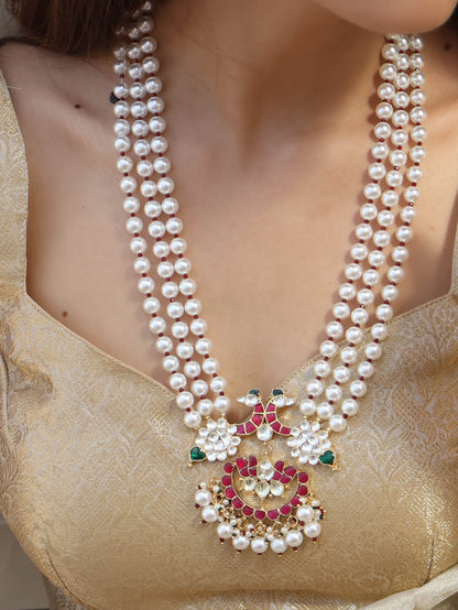 Izhaa Kundan Pearl Long Pendant Necklace