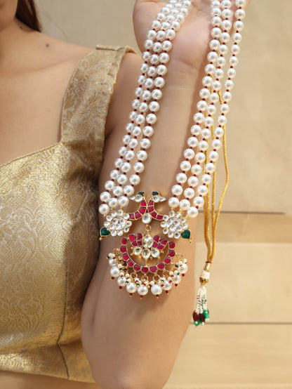 Izhaa Kundan Pearl Long Pendant Necklace