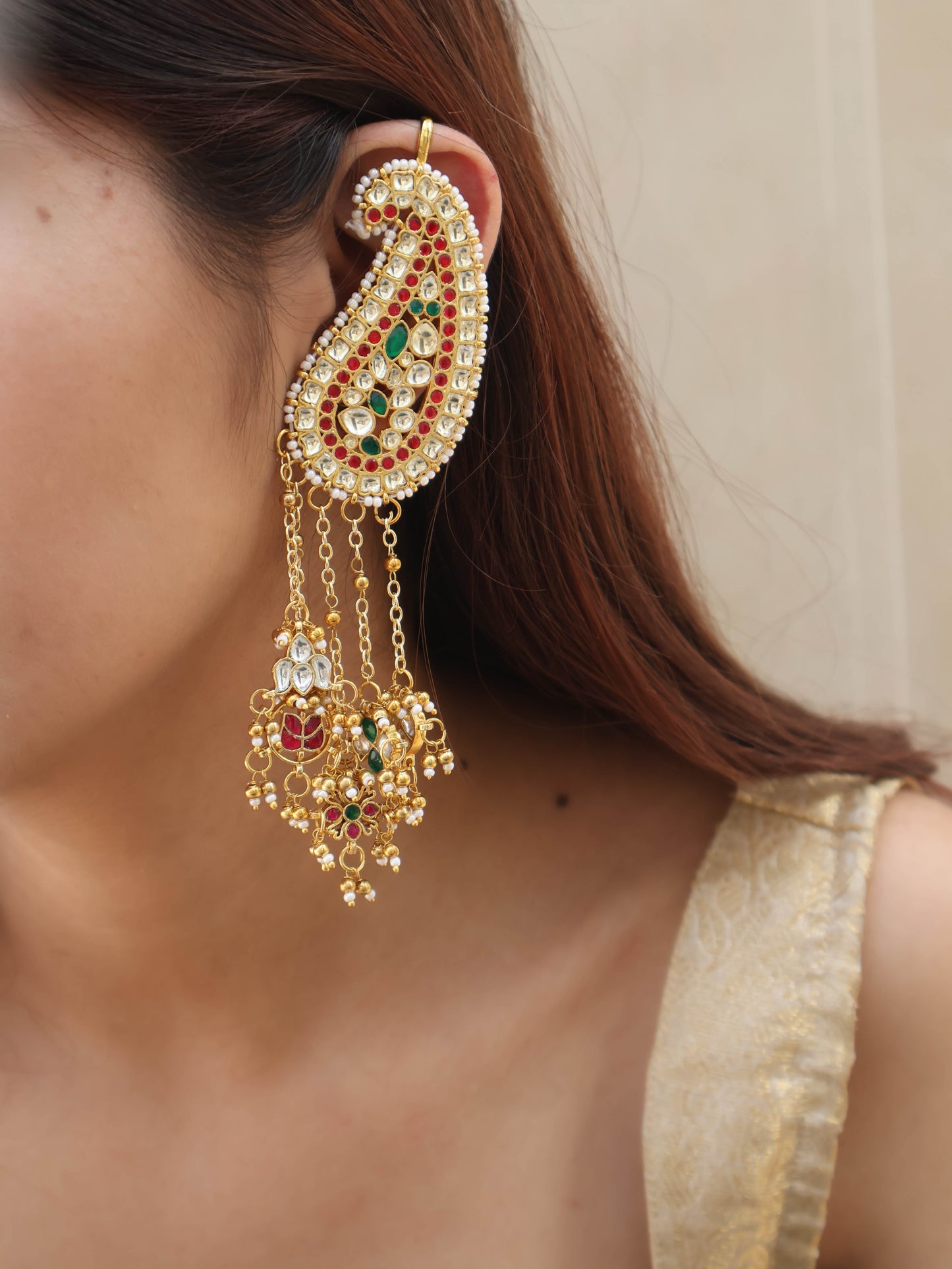 Khwaish Kundan Earcuff Earrings