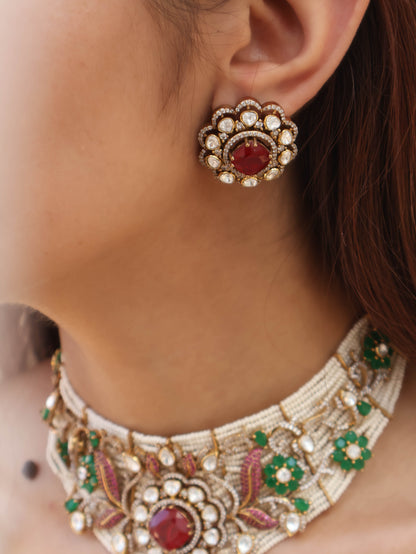 Aurora Polki Choker Necklace Set