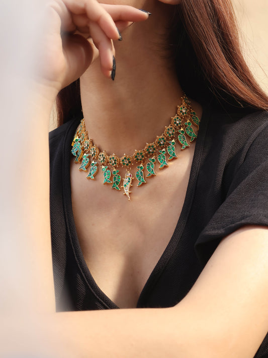 Emila Green Kundan Necklace