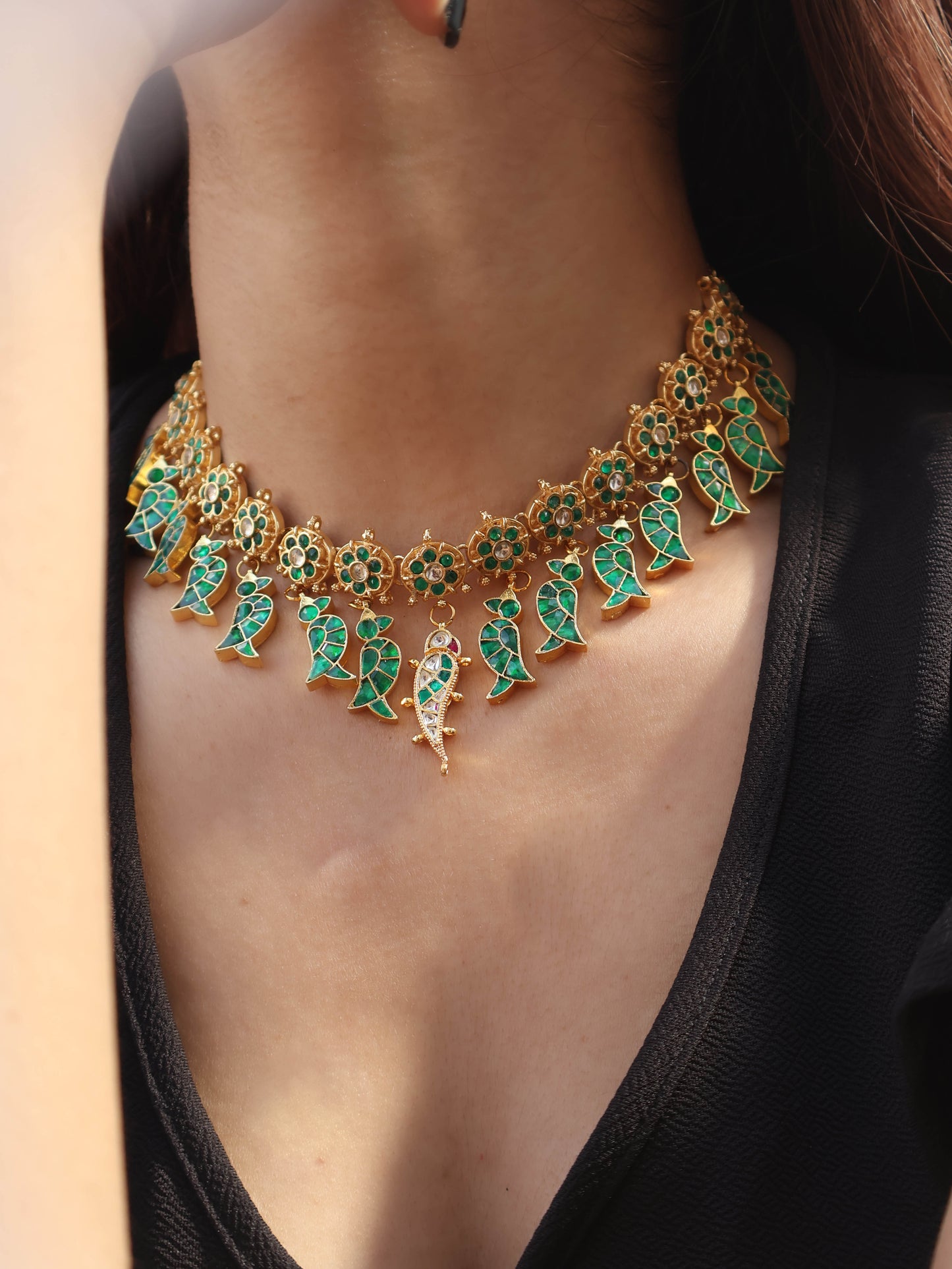 Emila Green Kundan Necklace