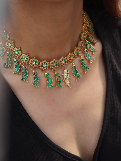 Emila Green Kundan Necklace