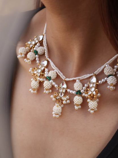 Fern Kundan Pearl Choker Necklace