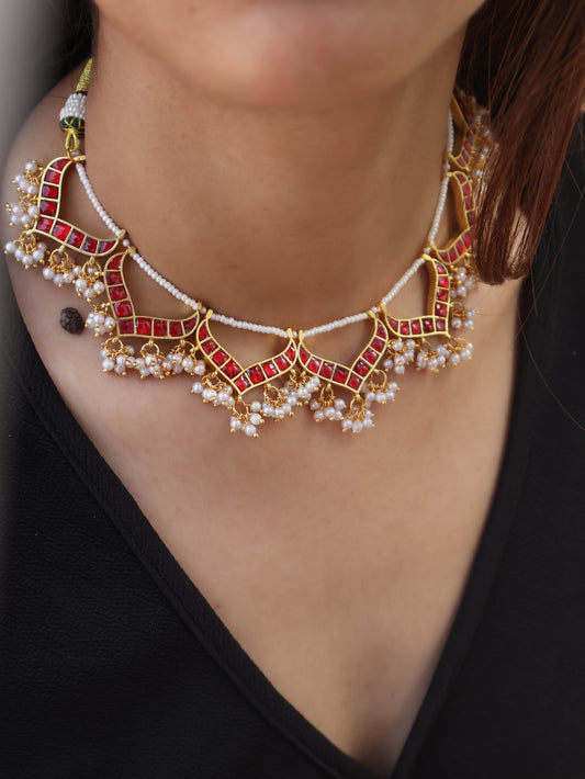 Marnie Ruby Kundan Choker Necklace
